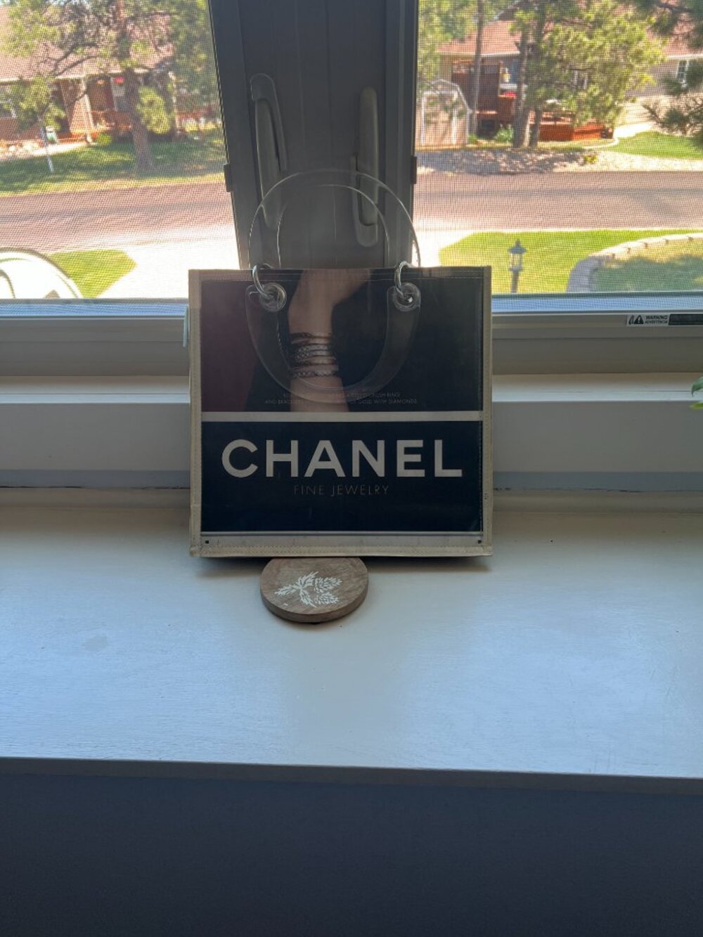 Couture Planet Recycled New York Times Tote Acrylic Lucite Handles Chanel